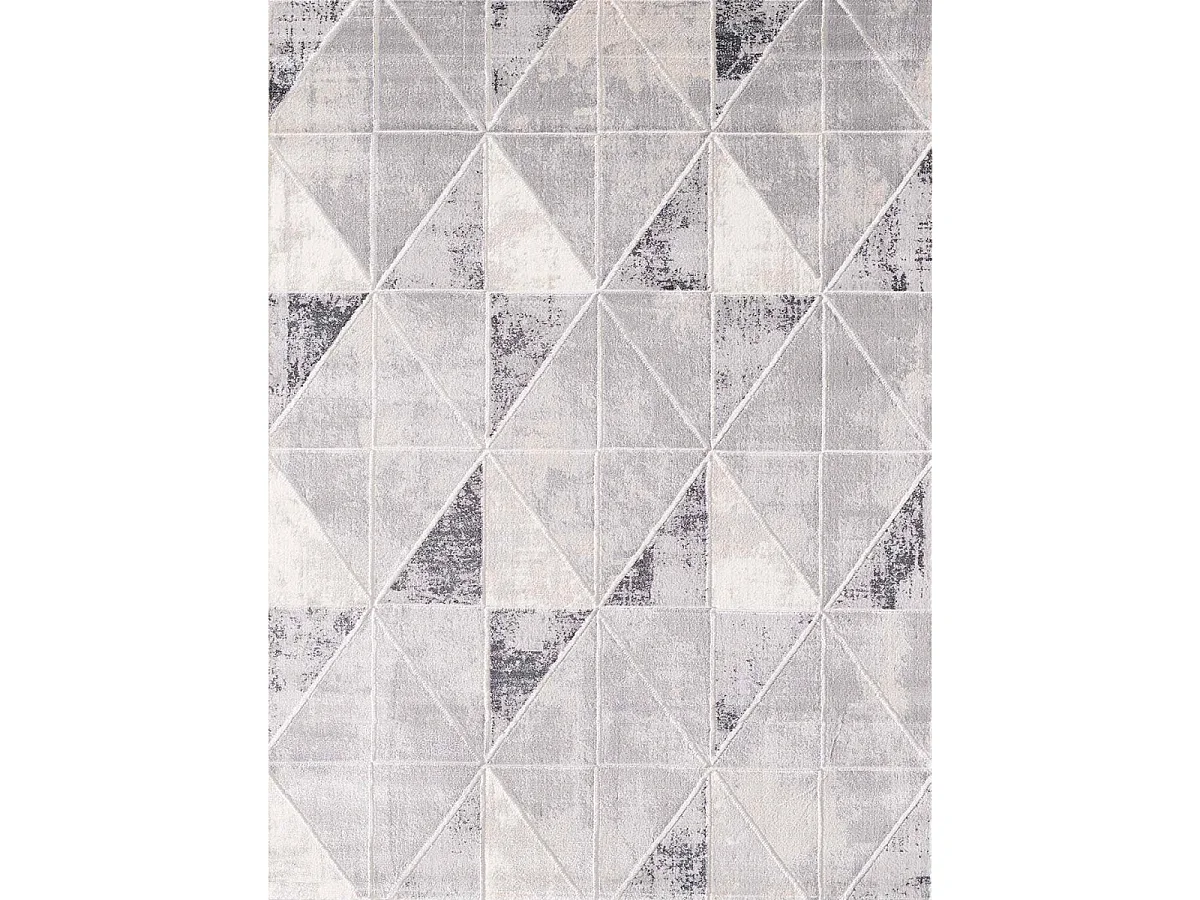 tapis salle à manger 200x280 tissé gris clair rectangle motif géométrique