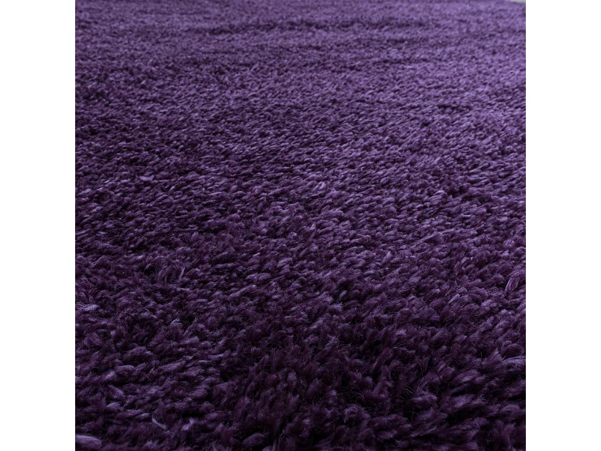 Tapis longs poils shaggy 80x150 rectangle tissé violet motif uni UNI B