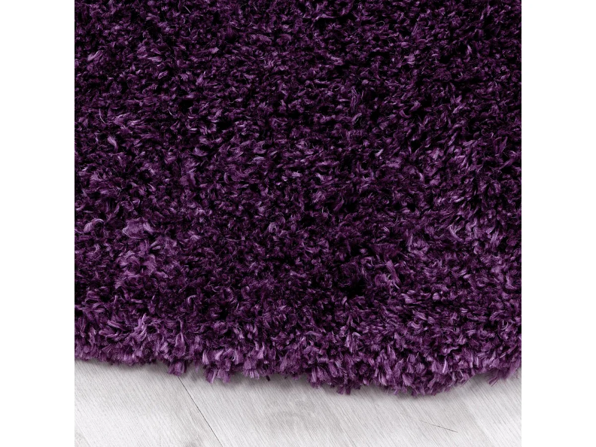 Tapis longs poils shaggy 80x150 rectangle tissé violet motif uni UNI B