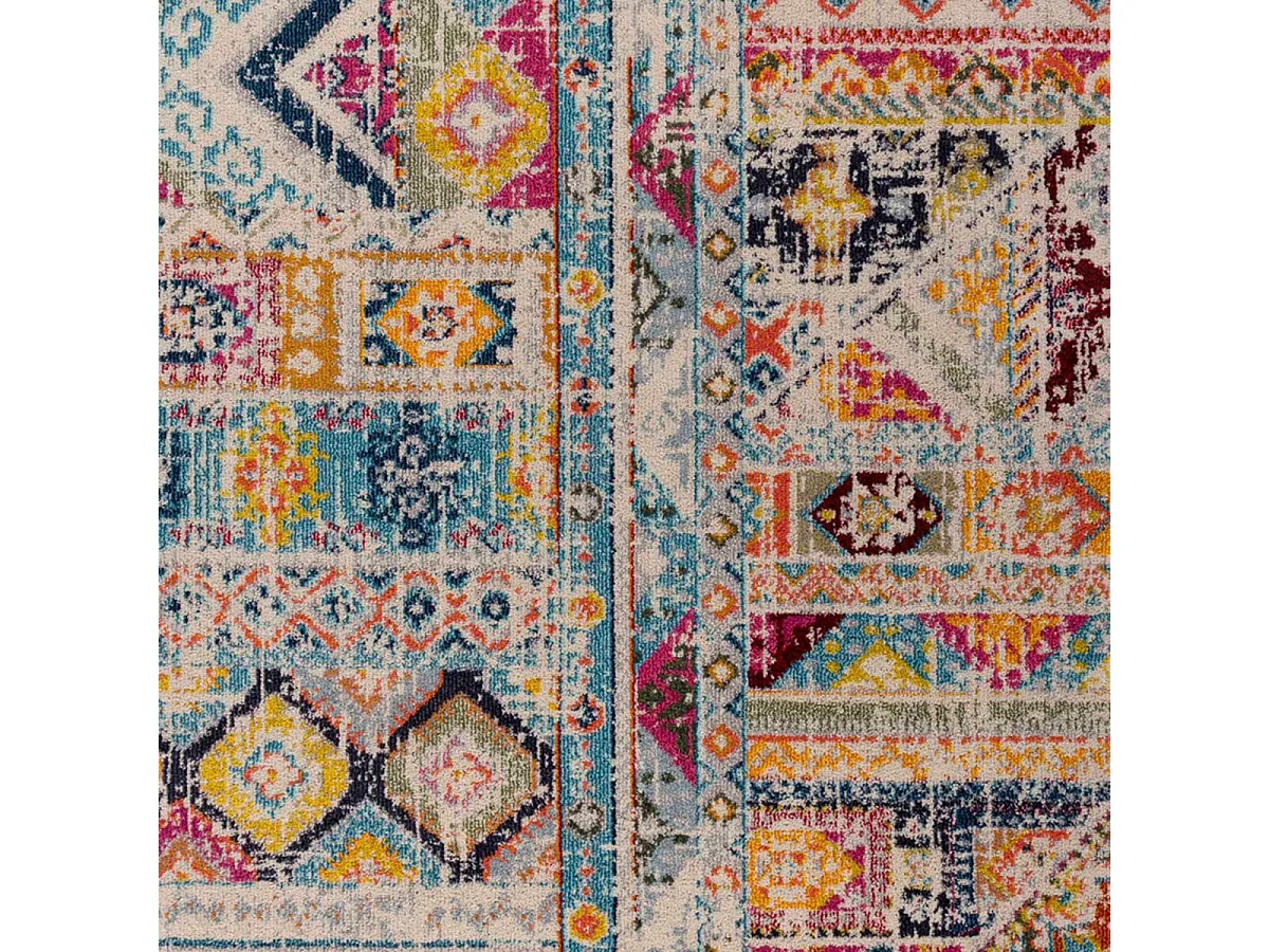 Tapis orient 160x230 rectangle rouge et vert tissé motif classique OLMA