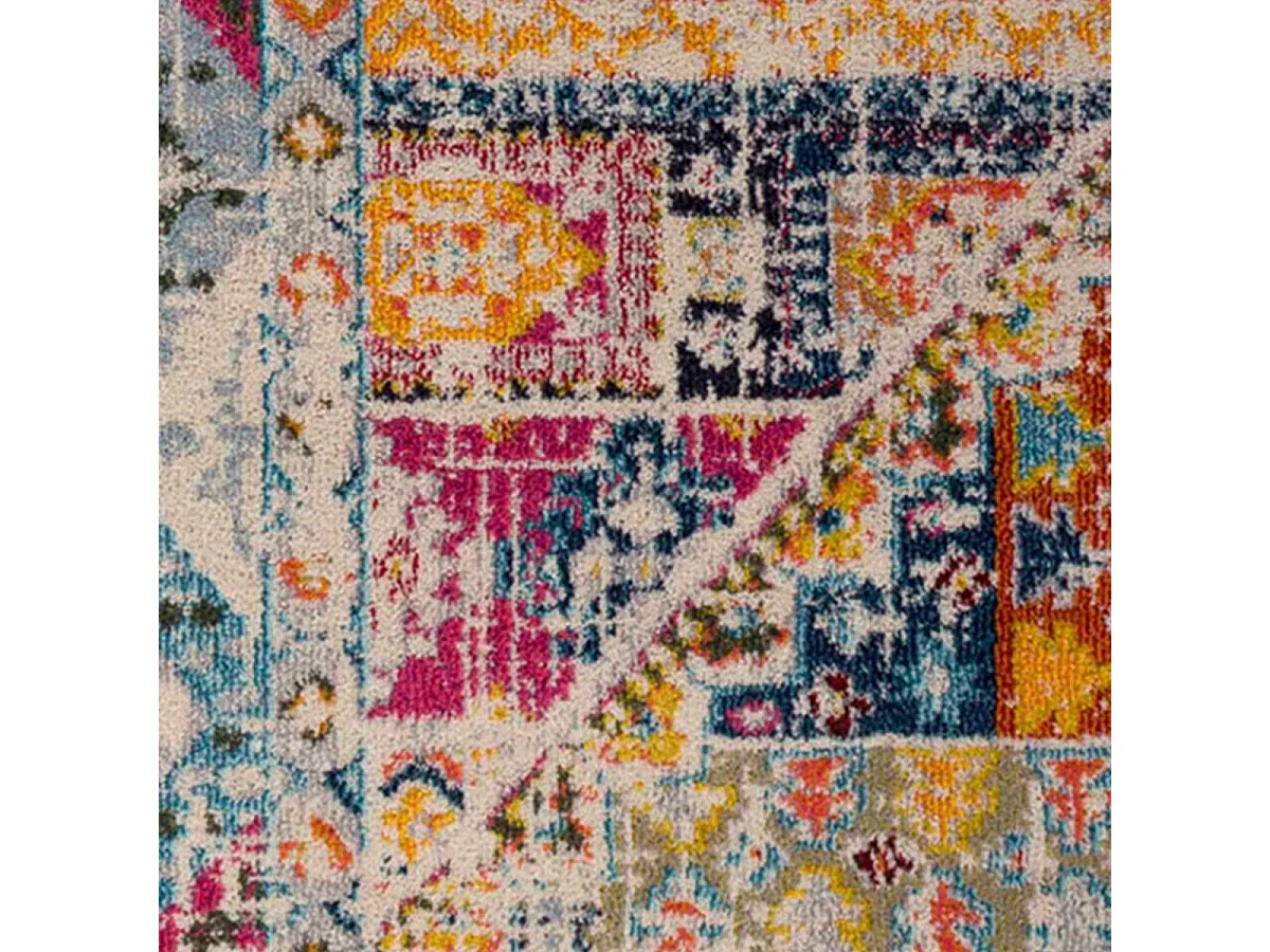 Tapis orient 160x230 rectangle rouge et vert tissé motif classique OLMA