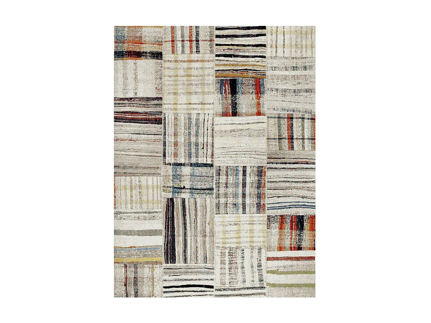 Tapis berbère 200x290 tissé motifs tribaux LYN8 MARO beige