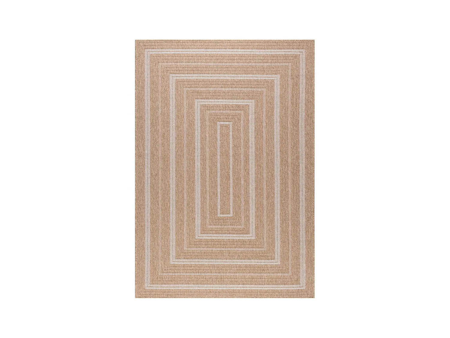Tapis extérieur 80x150 tissé kilim beige et blanc JUTE ART 5