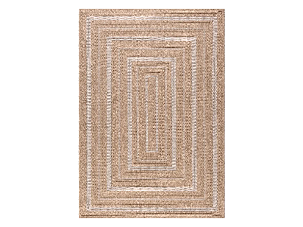 Tapis extérieur 80x150 tissé kilim beige et blanc JUTE ART 5