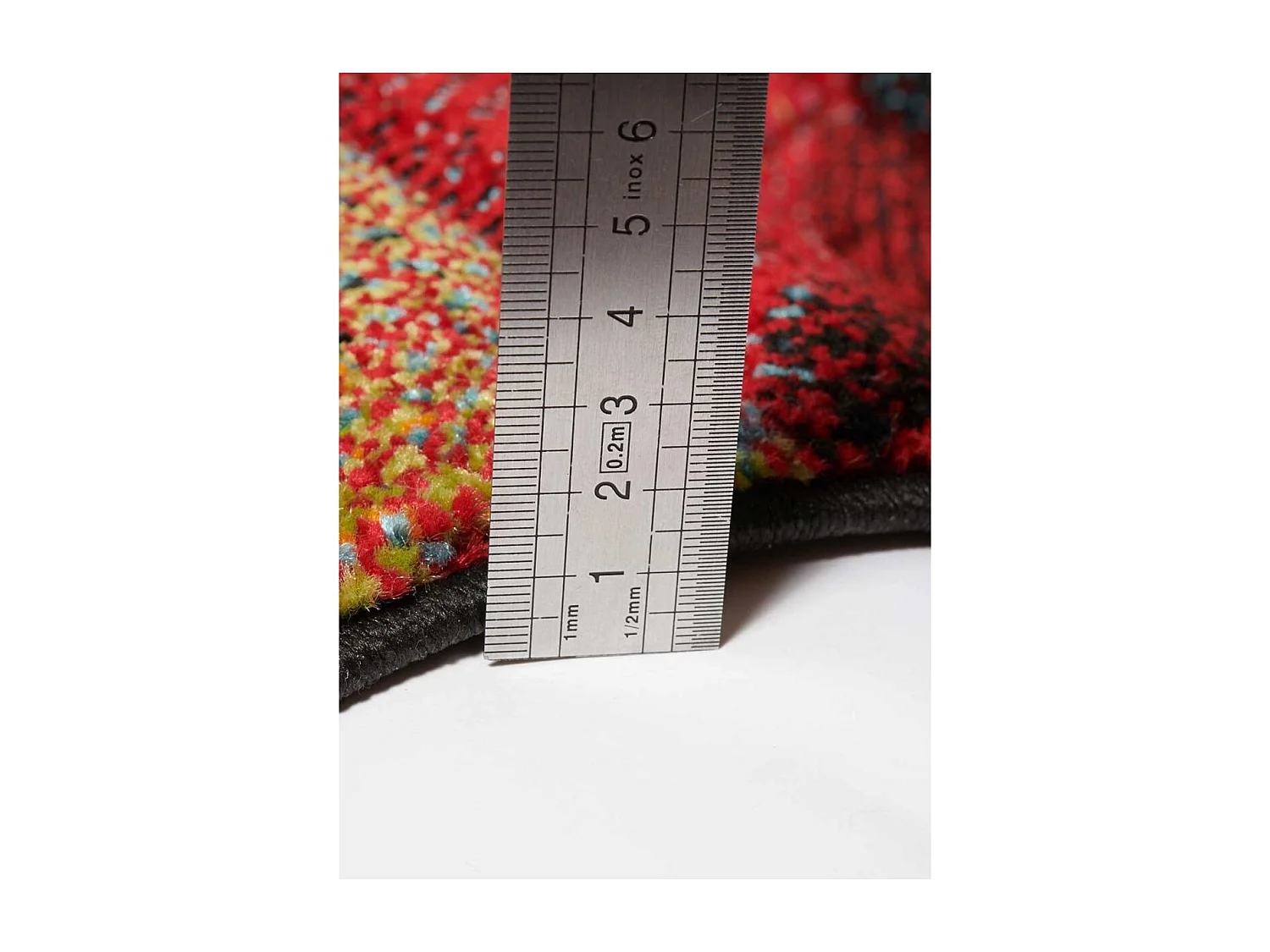 tapis grand salon 280x380 tissé noir et rouge rectangle motif uni SESSOM