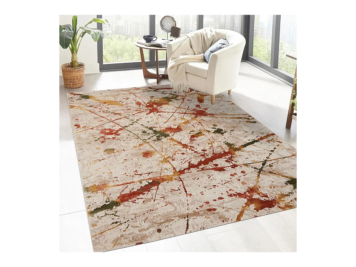 tapis chambre 80x150 tissé multicolore rectangle motif ethnique ABTRACT
