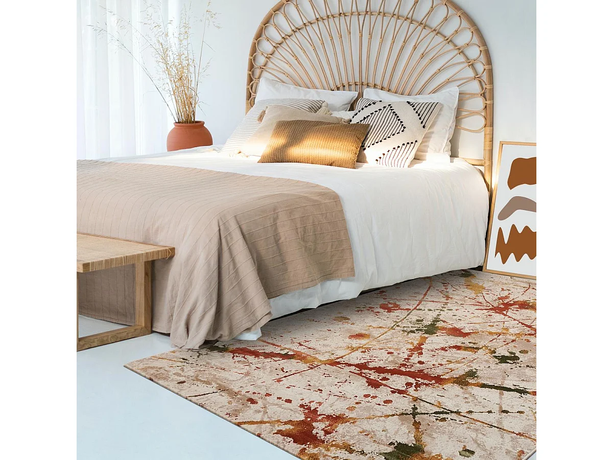 tappeto per camera da letto 80x150 tessuto rettangolare multicolore motivo etnico ABTRACT