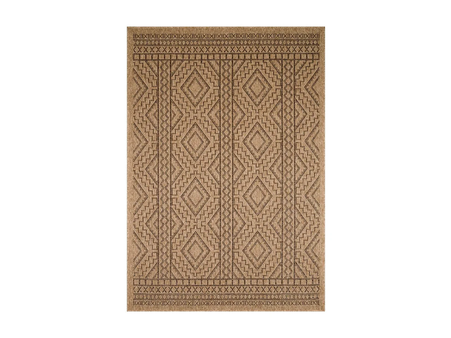 Tapis extérieur 50x80 tissé kilim marron JUTE ART 2