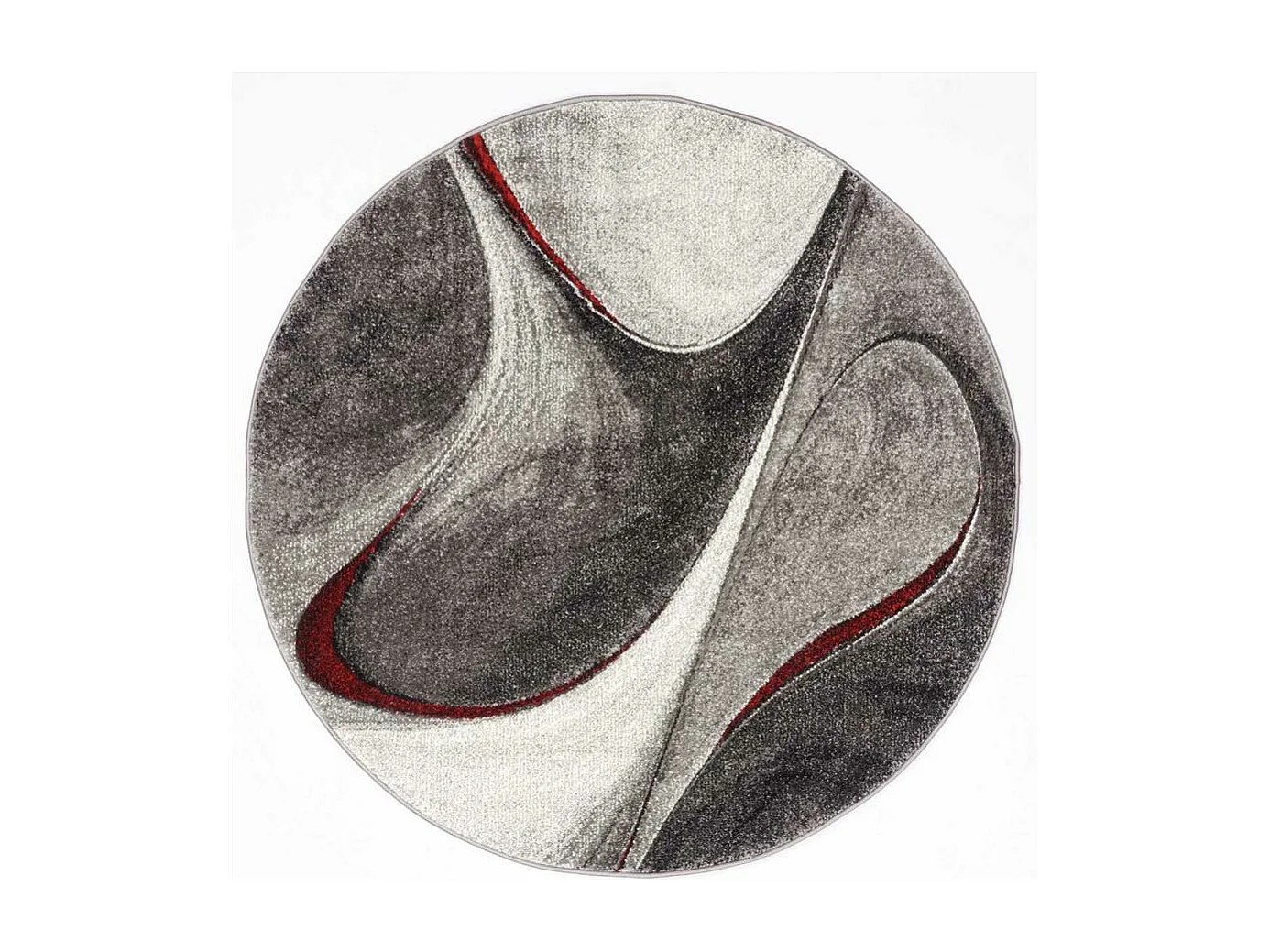 tapis salle à manger 200x290 tissé rouge et gris rectangle Motif rond GARCA