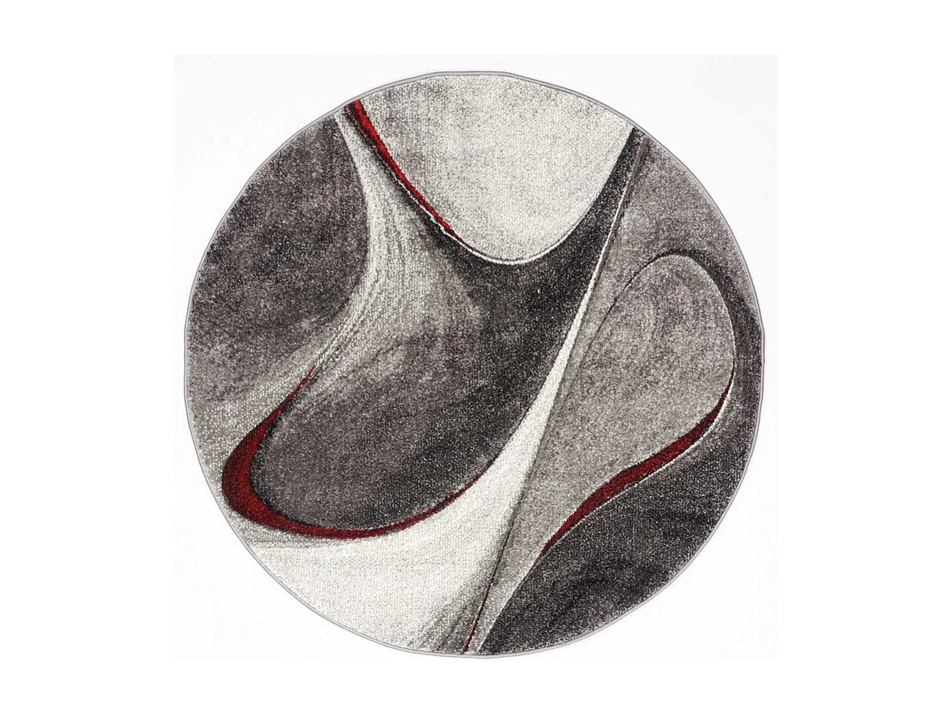 tapis salle à manger 200x290 tissé rouge et gris rectangle Motif rond GARCA