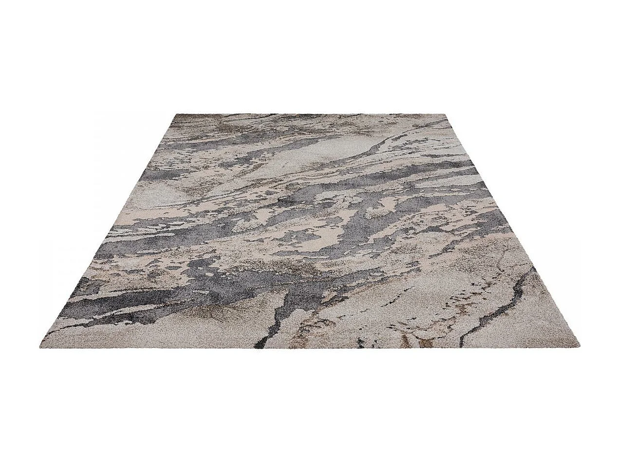 tapis salon 200x290 tissé beige et marron rectangle motif géométrique LINECOU