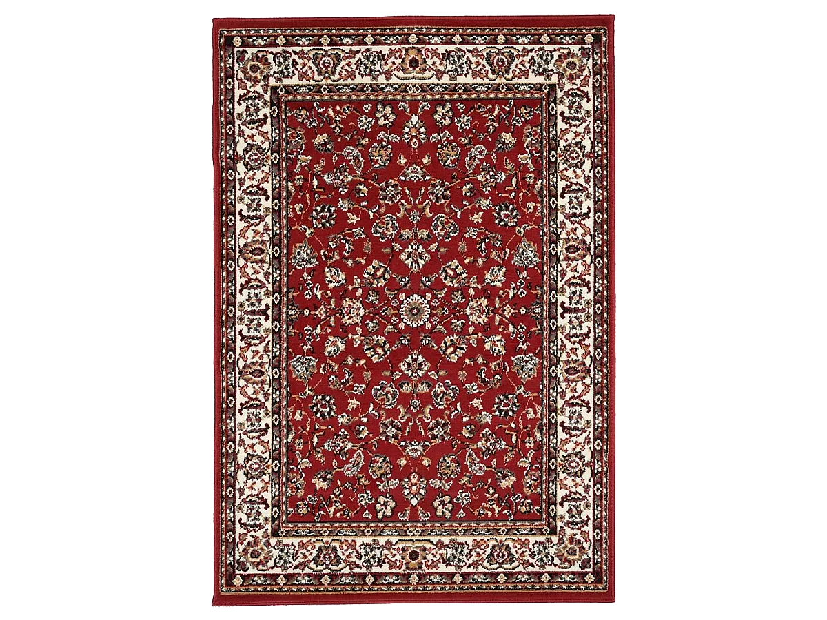 Tapis oriental 160x225 rectangle rouge tissé motif ancestral LYN1 NOMED