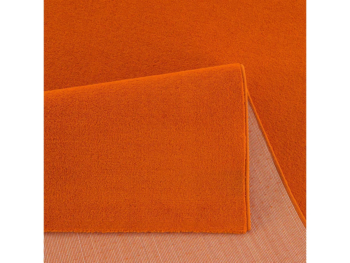 tapis salon 160x230 tissé orange rectangle motif uni NOSSA