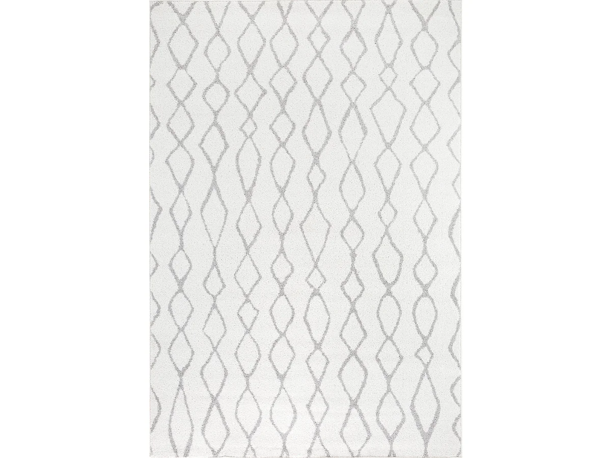 Tapis berbère 120x170 tissé motif ethnic BALANIO crème et gris