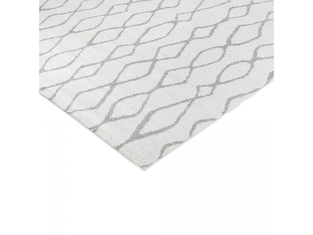 Tappeto berbero 120x170 tessuto modello etnico BALANIO crema e grigio