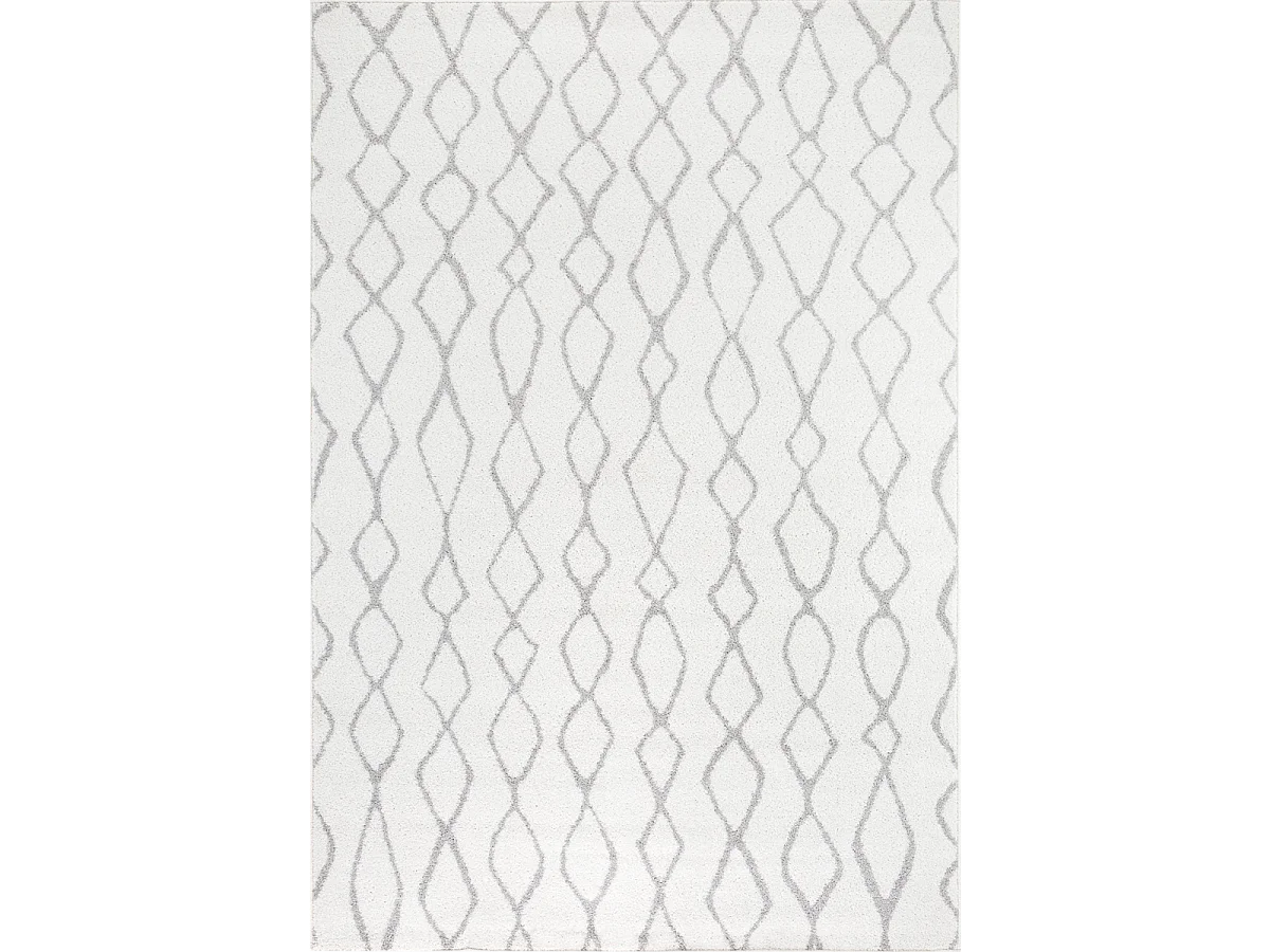 Tappeto berbero 120x170 tessuto modello etnico BALANIO crema e grigio