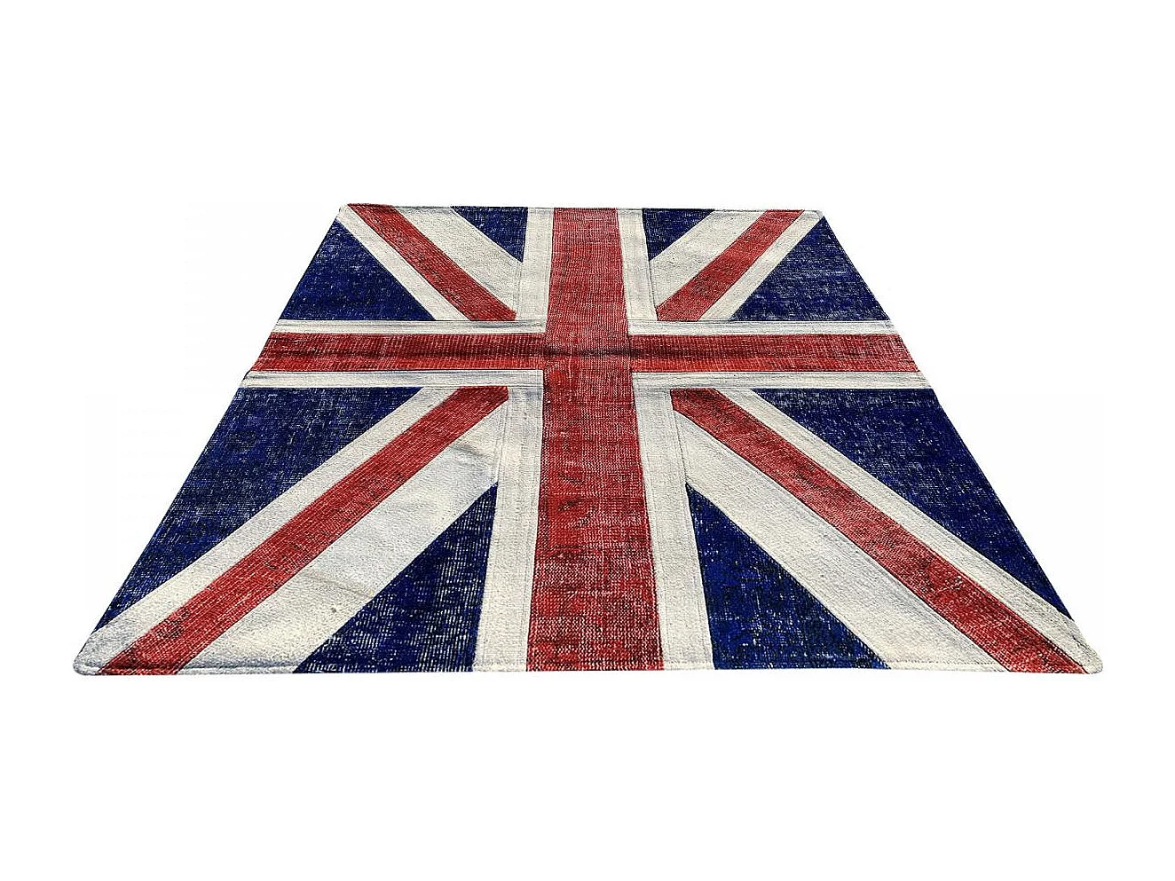 tapis salon 170x240 fait à la main en laine rouge rectangle motif fresque