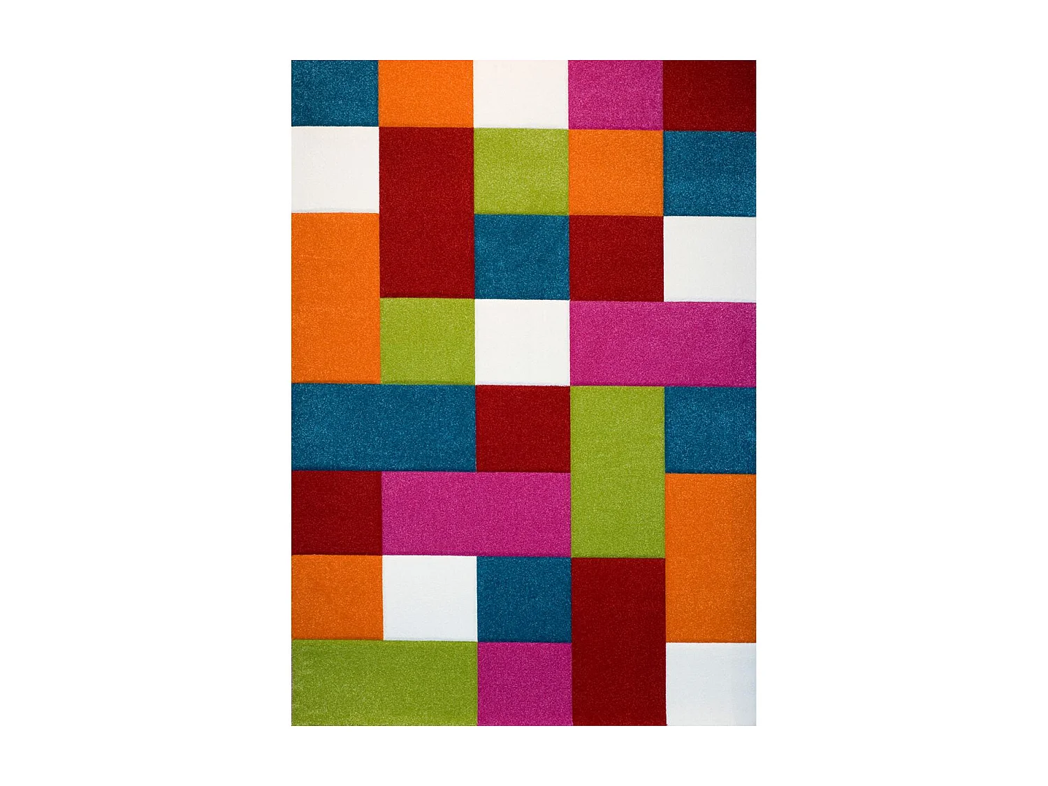 tapis chambre 160x230 tissé multicolore rectangle motif damier CARREAUX