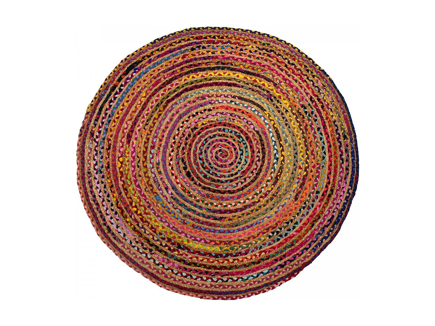 Tapis rond 100x100 rond ALANA Multicolore , tapis artisanal