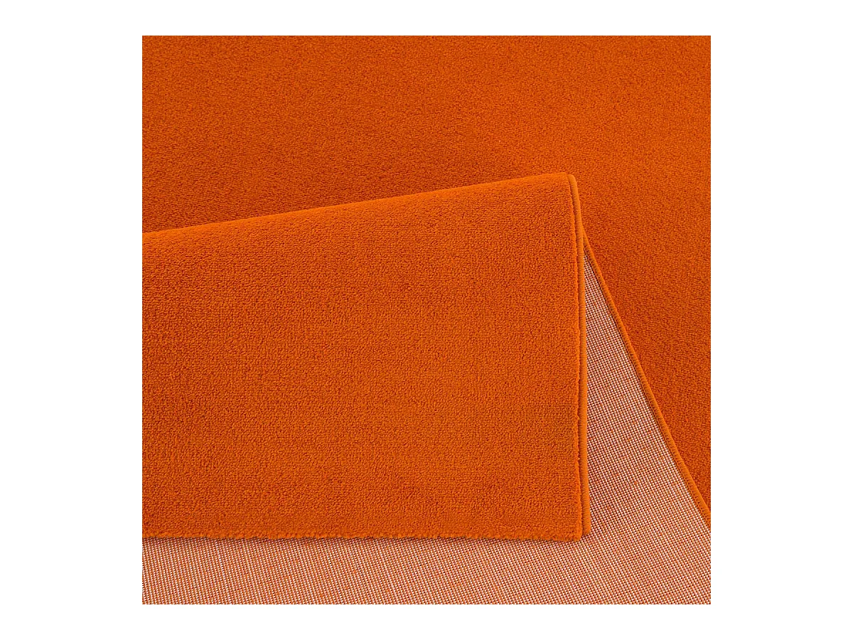 tapis entrée 60x110 tissé orange rectangle motif uni NOSSA