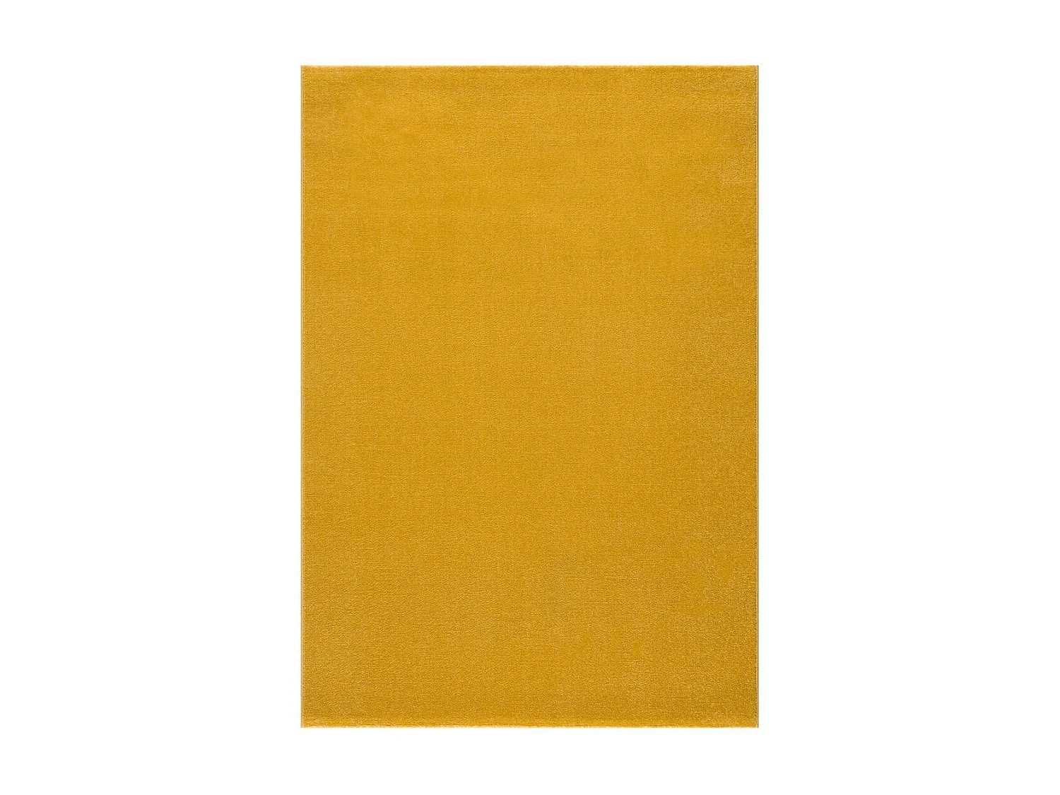 tapis salle de réception Ø120cm tissé jaune rond motif uni NOSSA