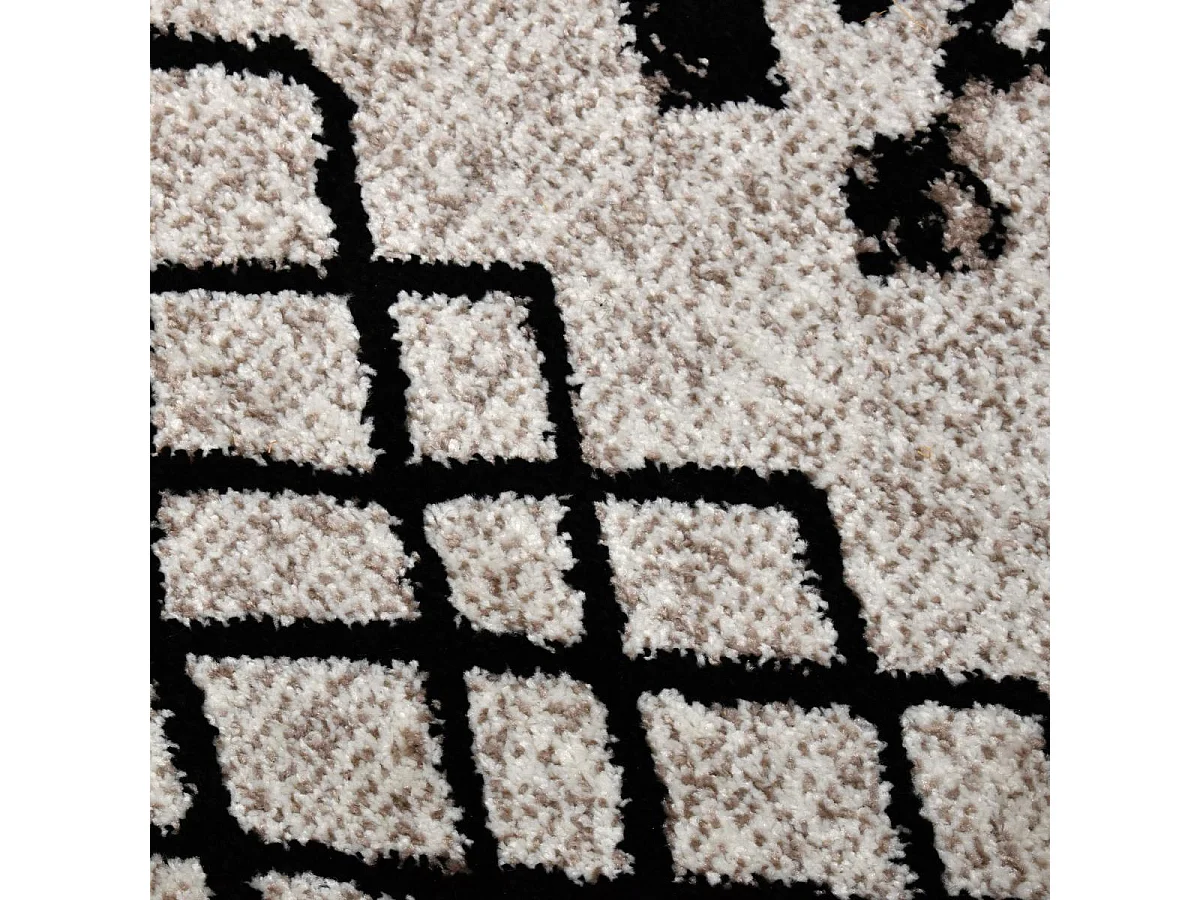 Tapis berbère 40x60 tissé motifs tribaux LYN8 MABAL beige