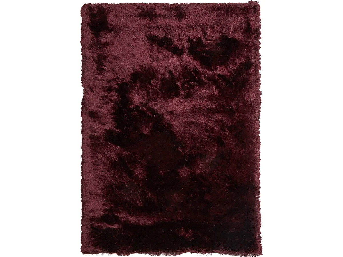 Tapis shaggy 240x340 rectangle fait main violet motif uni SG FIN