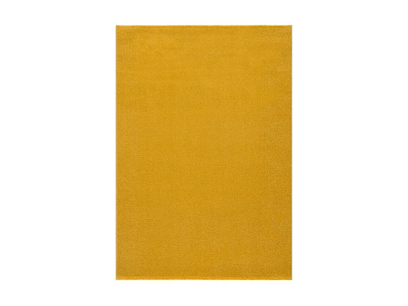 tapis salle à manger 200x290 tissé jaune rectangle motif uni NOSSA