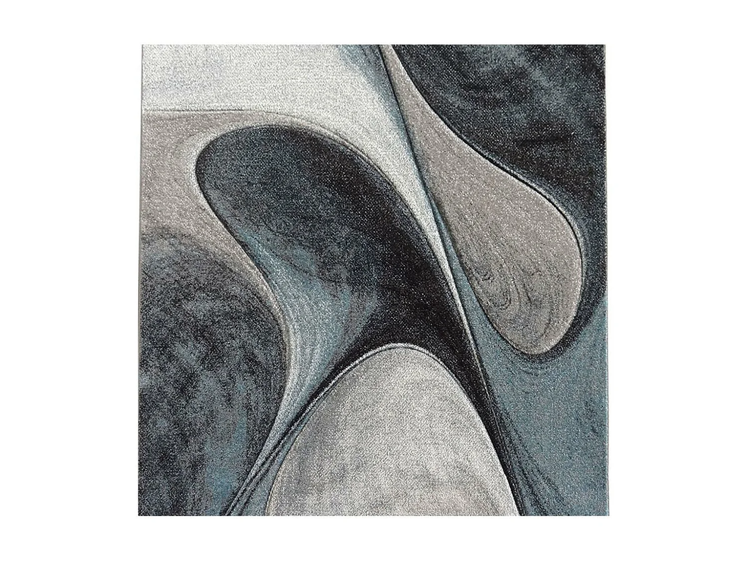 tapis chambre 80x150 tissé bleu et gris rectangle Motif rond GARCA