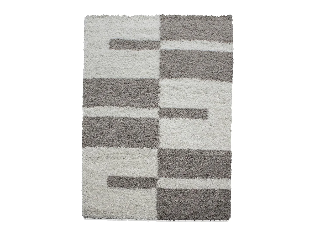 Tappeto a pelo lungo a pelo lungo intrecciato con motivo geometrico RECTAN