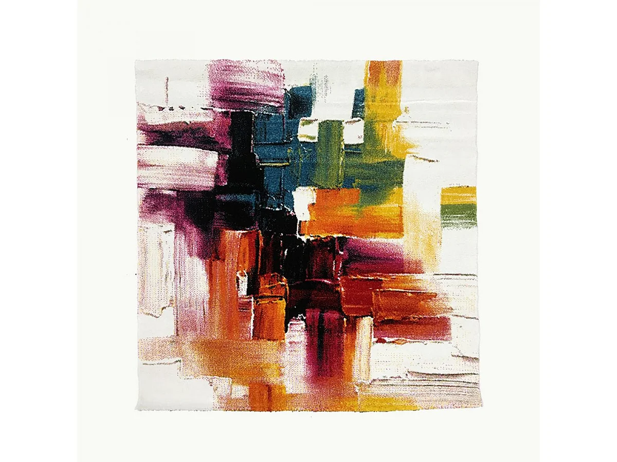 tapis salle à manger 240x340 tissé crème rectangle motif abstrait LYN8 BELO 3