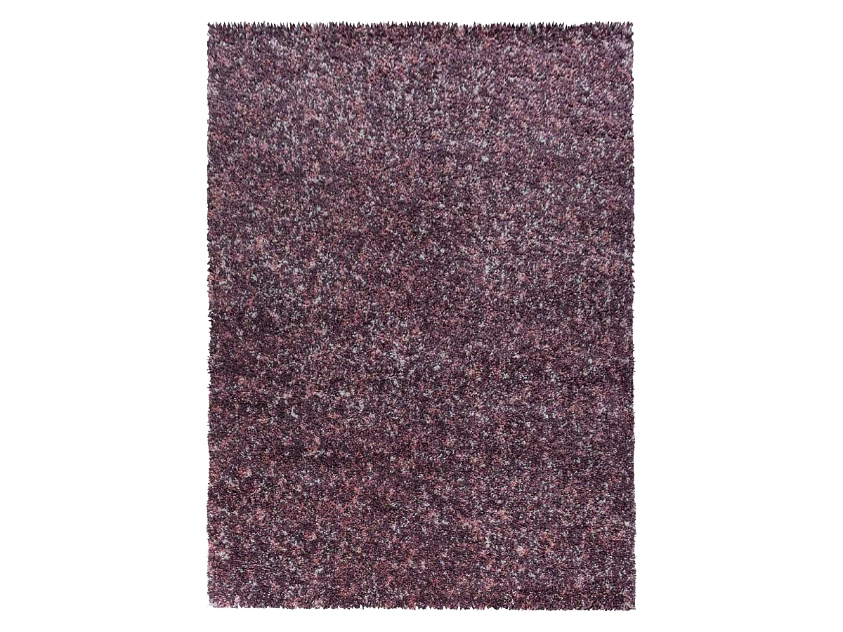 Tapis poils longs shaggy 80x150 rectangle tissé rose motif faux uni UNI D