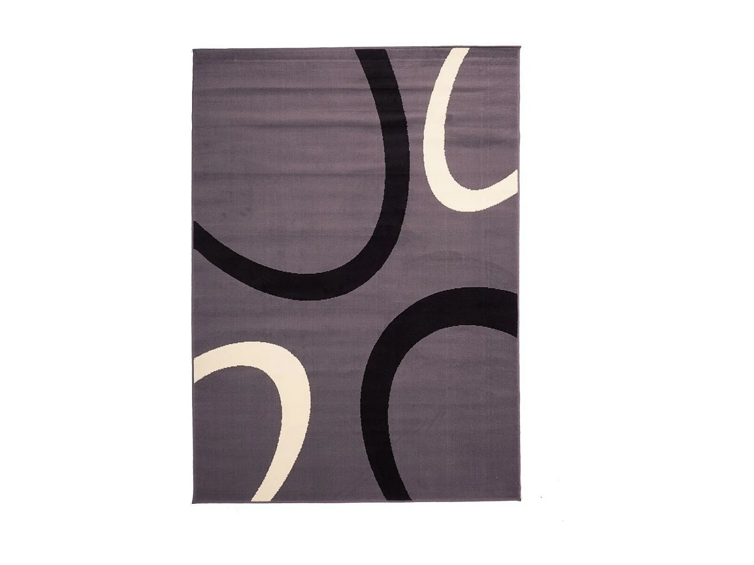 tapis chambre 80x150 tissé gris rectangle motif rond LYN1 TEMPO