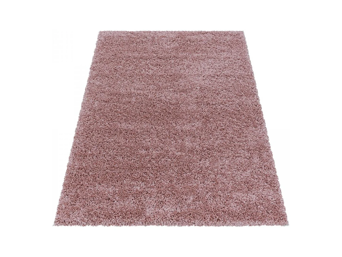 Tapis poils longs shaggy 300x400 rectangle tissé rose motif uni UNI I
