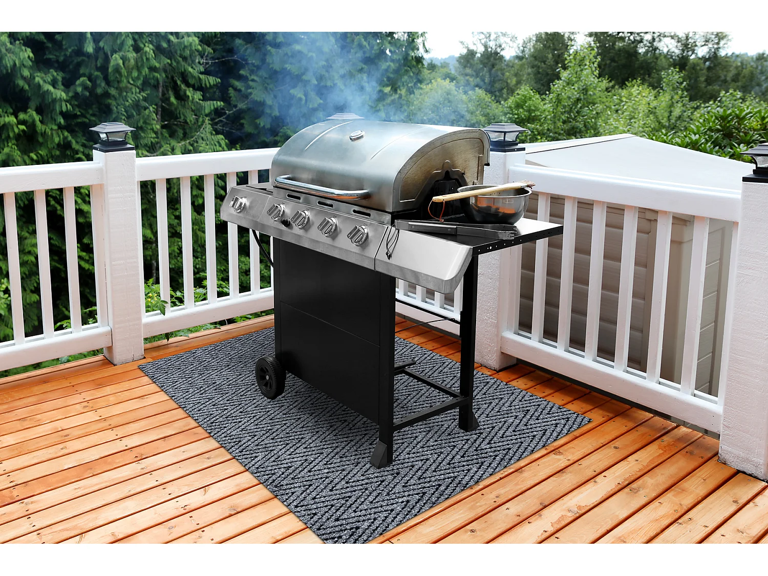 MAGNUS 2954 beschermende grillmat voor terras, buiten - grijskleuring 100x200 cm