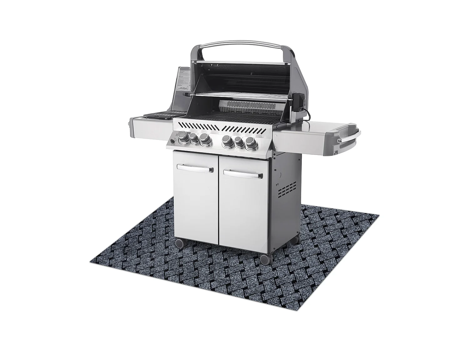 VECTRA 902 Grillschutzmatte für Terrasse, draussen – hellgrau 100x200 cm
