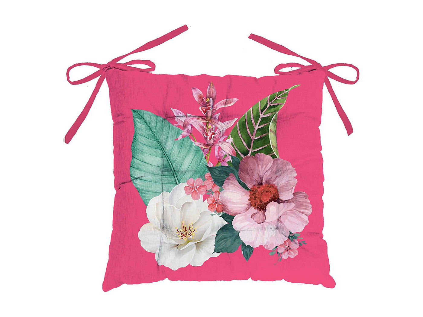 Coussin ELISE 40x40 cm D  ZINNIA SUNBRELLA Rouge/Blanc