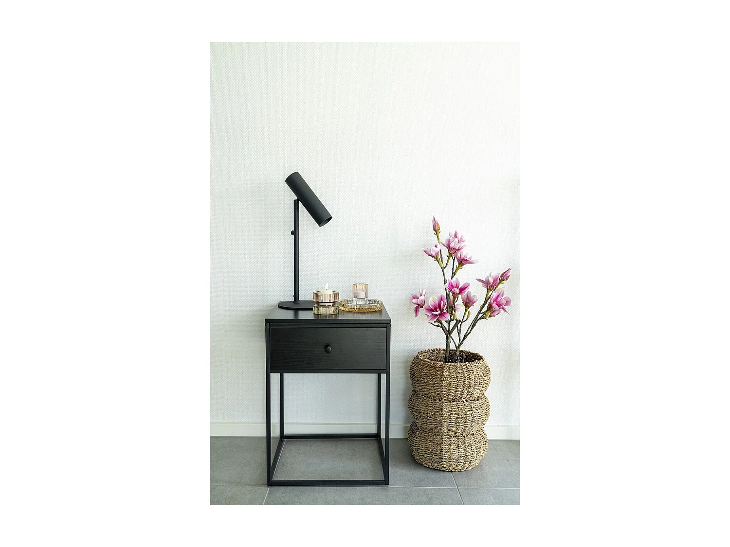 Nachtkastje Vita, Zwart, 40x40x55 cm, EPIKASA