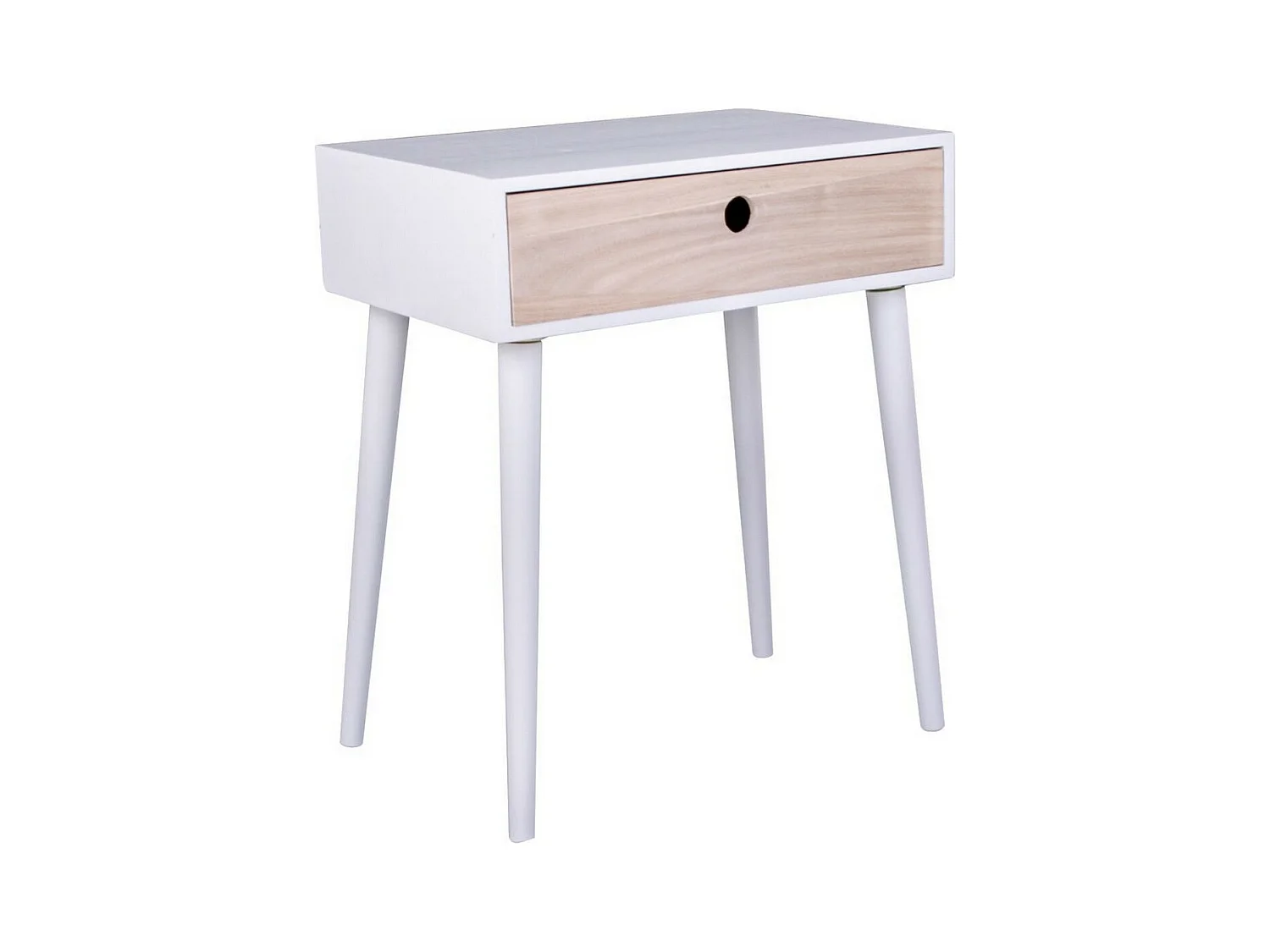 Table de Chevet Parma, Blanc, 45x32x54,5 cm, EPIKASA