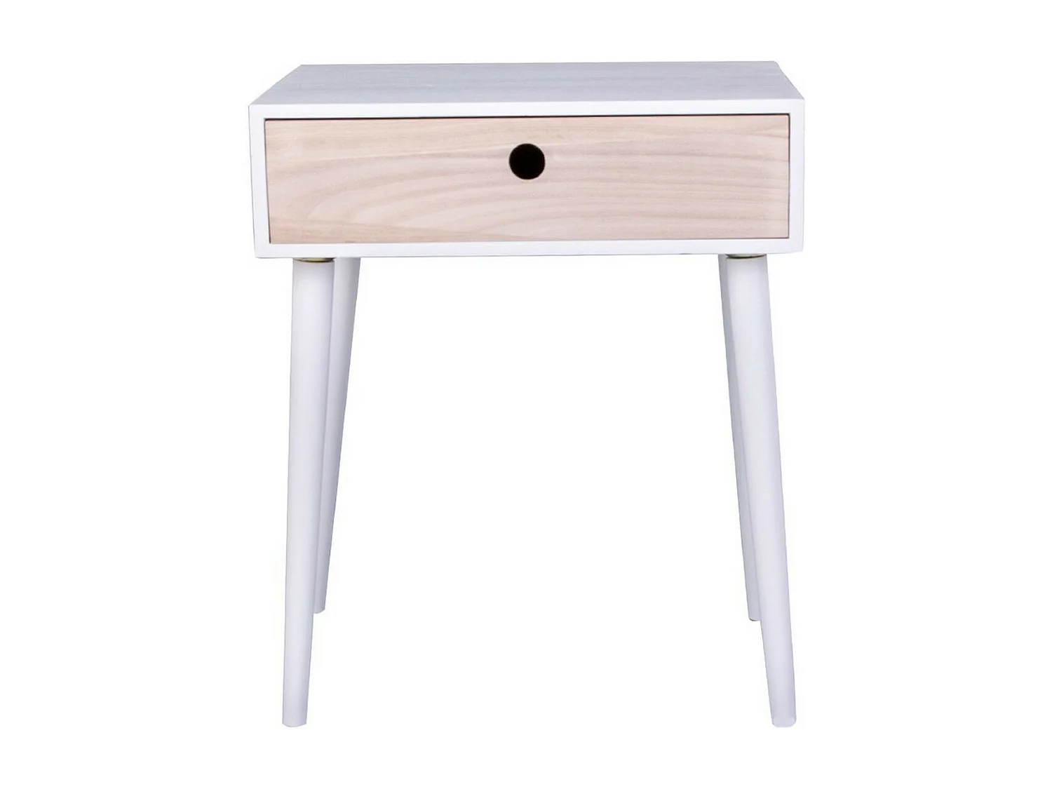 Table de Chevet Parma, Blanc, 45x32x54,5 cm, EPIKASA