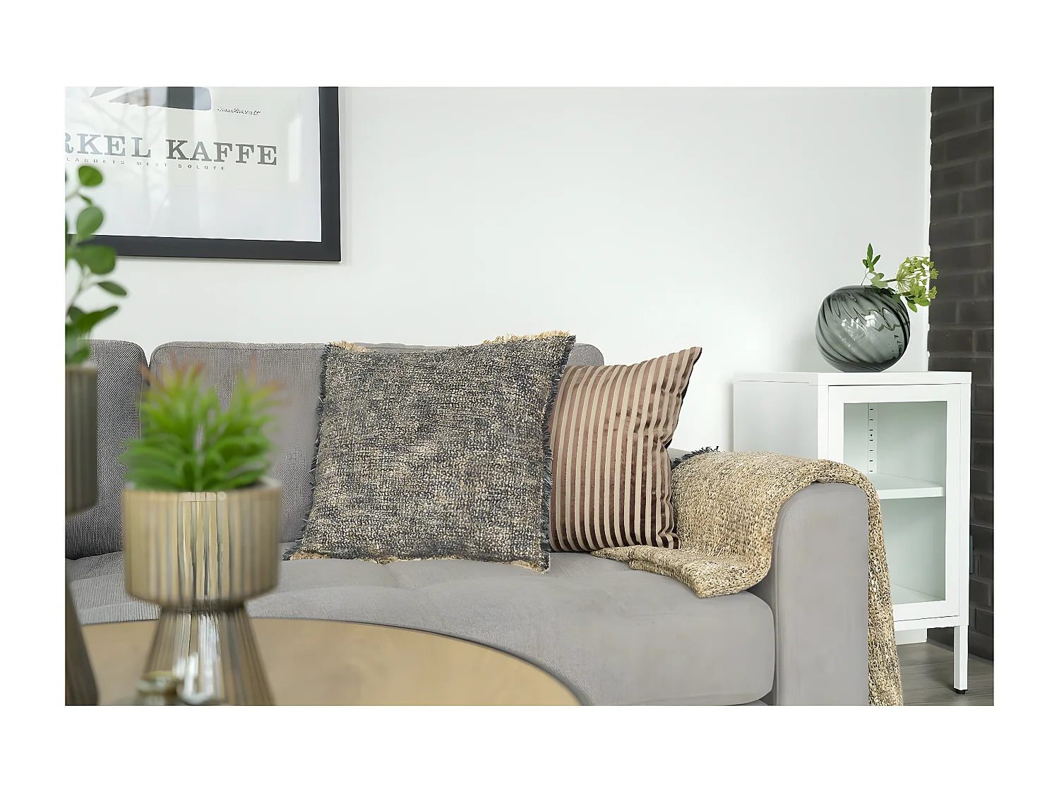 Decoratief Kussen Ely, Bruin, 45x45x1 cm, Epikasa