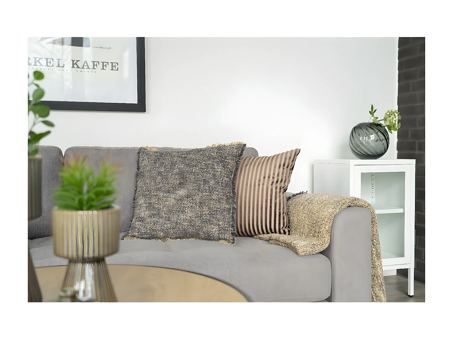 Decoratief Kussen Perth, Bruin, 45x45x1 cm, Seven Design