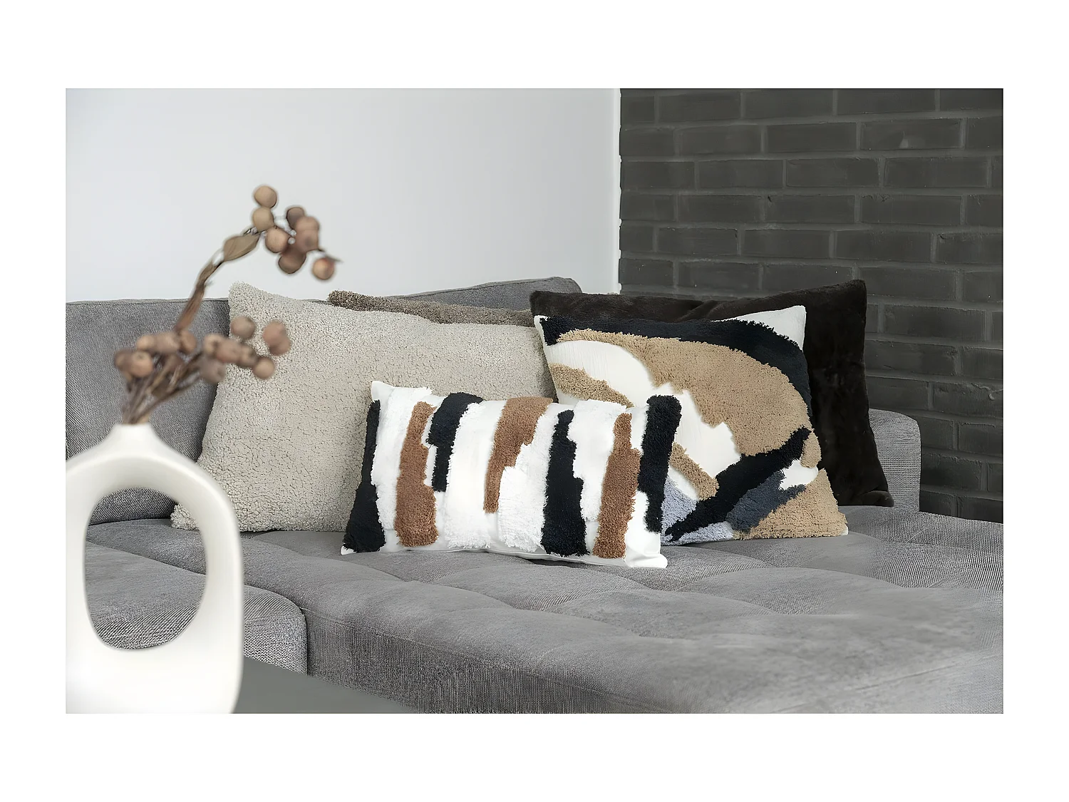 Decoratief Kussen Evora, Bruin, 45x60x15 cm, EPIKASA