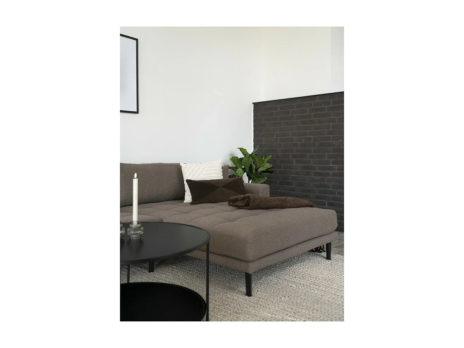 Coussin Décoratif Griffith, Marron, 60x30x1 cm, EPIKASA