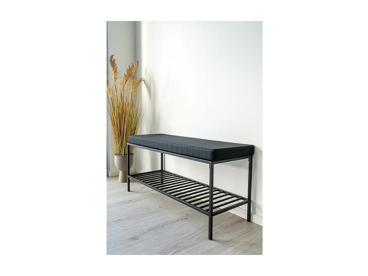 Banc Vita, Noir, 36x100x48,5 cm, EPIKASA