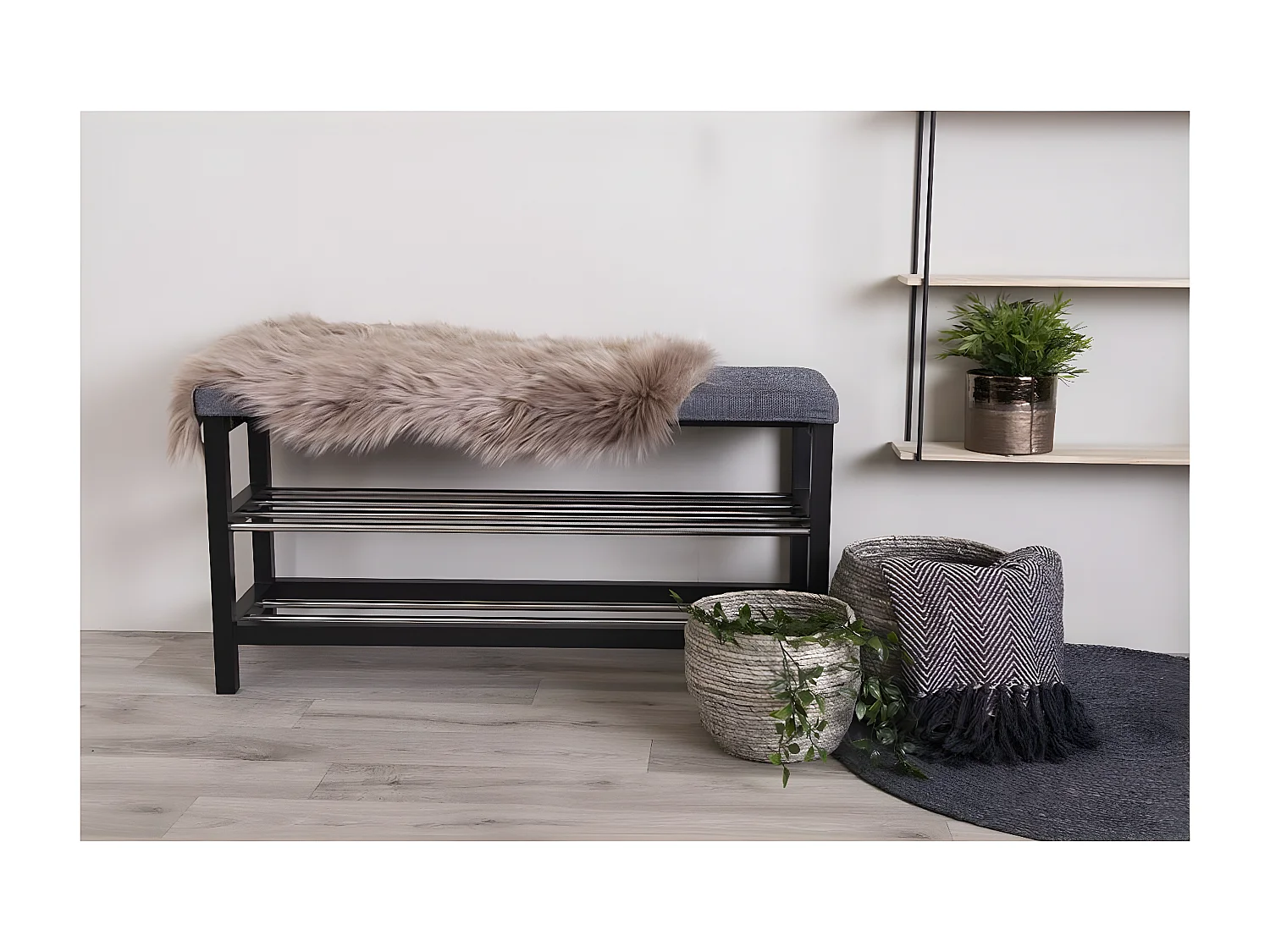 Banc Padova, Gris, 100x34x50 cm, EPIKASA