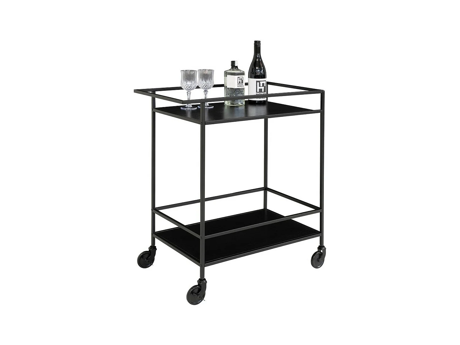 Chariot de Cuisine Vita, Noir, 68x40x79 cm, EPIKASA