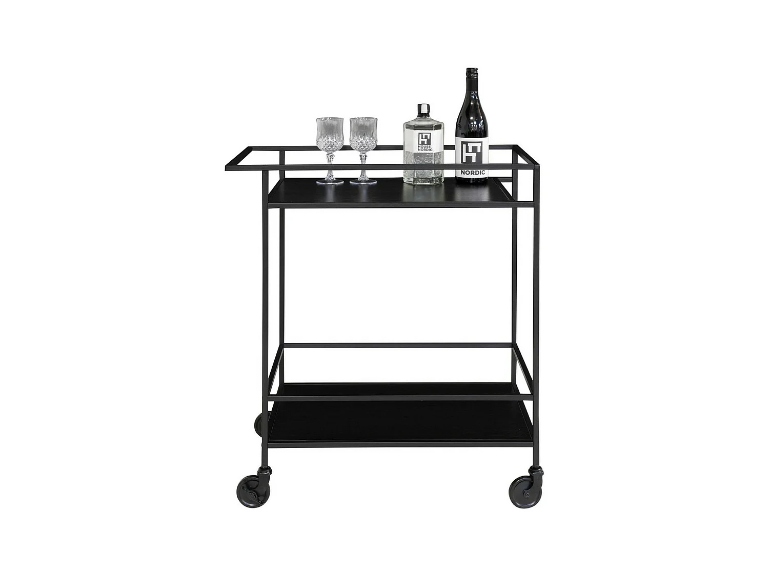 Chariot de Cuisine Vita, Noir, 68x40x79 cm, EPIKASA