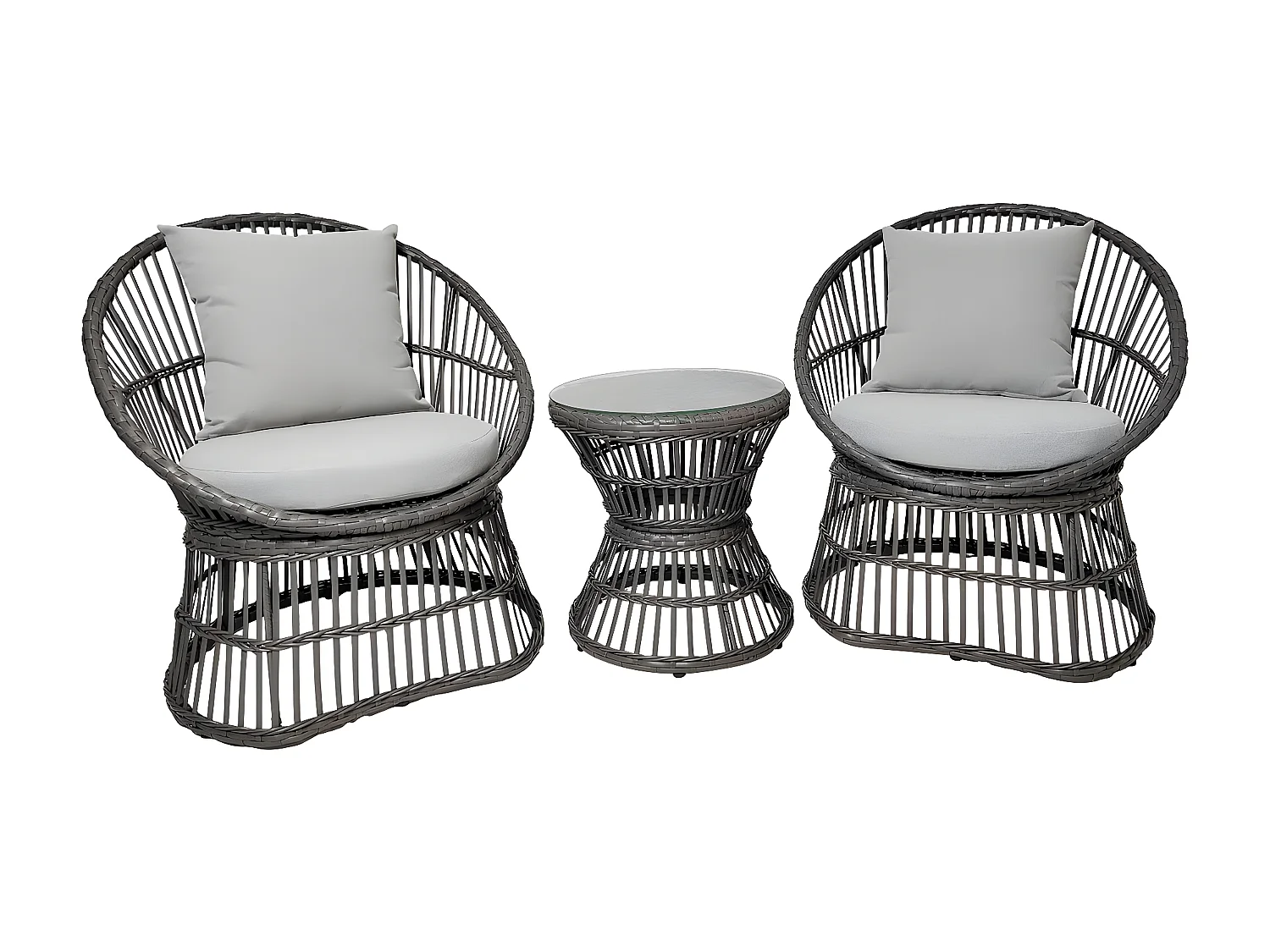 Lot de 3 Meubles de Jardin Natal, Gris, 64x48x76 cm, Seven Design