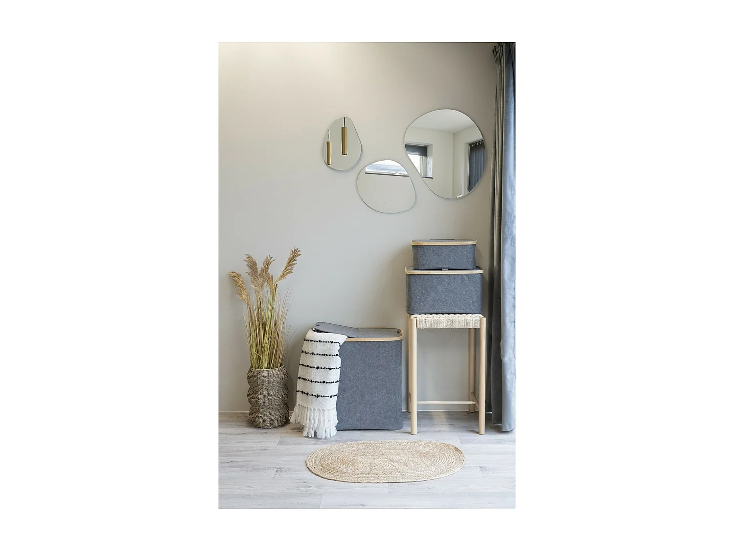 Panier à Linge Noto, Gris, 33x54x54 cm, Seven Design